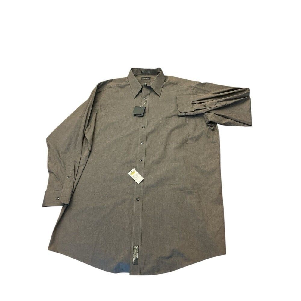 Alexander Lloyd Mens Shirt 18.5 35/36 Dark Gray Long Sleeve Casual Male Big Tall - Picture 2 of 10